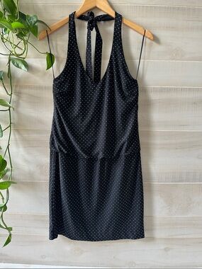 Cache Black Dress with Gold Dot Accents
